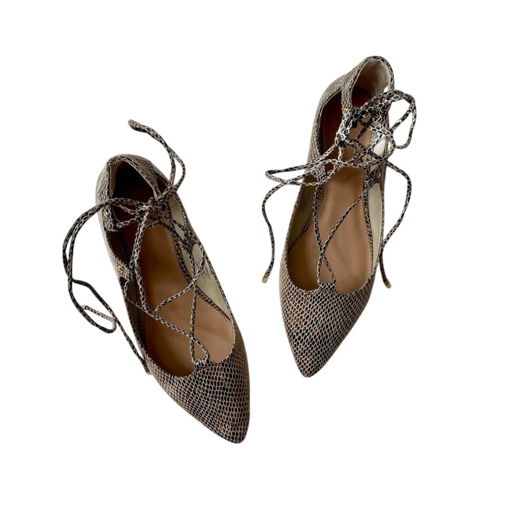 Old Navy Snakeskin Tie-Up Flats Size 8